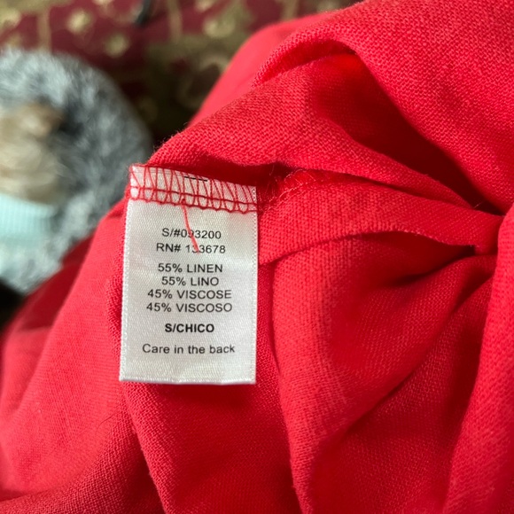 Women's Coral Linen Blend Wide-Leg Pants - Picture 5 of 5